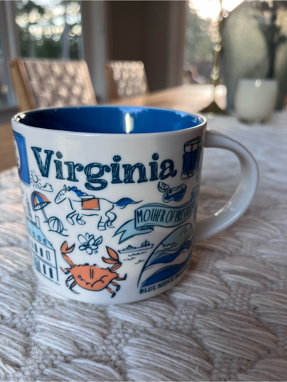 NWOT Starbucks Virginia Ceramic Mug - Blue and Orange